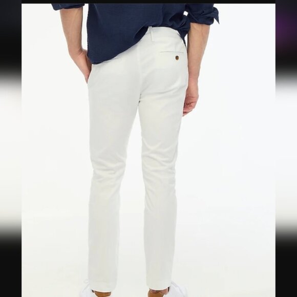 NWT J. Crew Factory Men's Preppy Slim Flex White Chino Pants ~ 33W 30 L - Picture 8 of 8